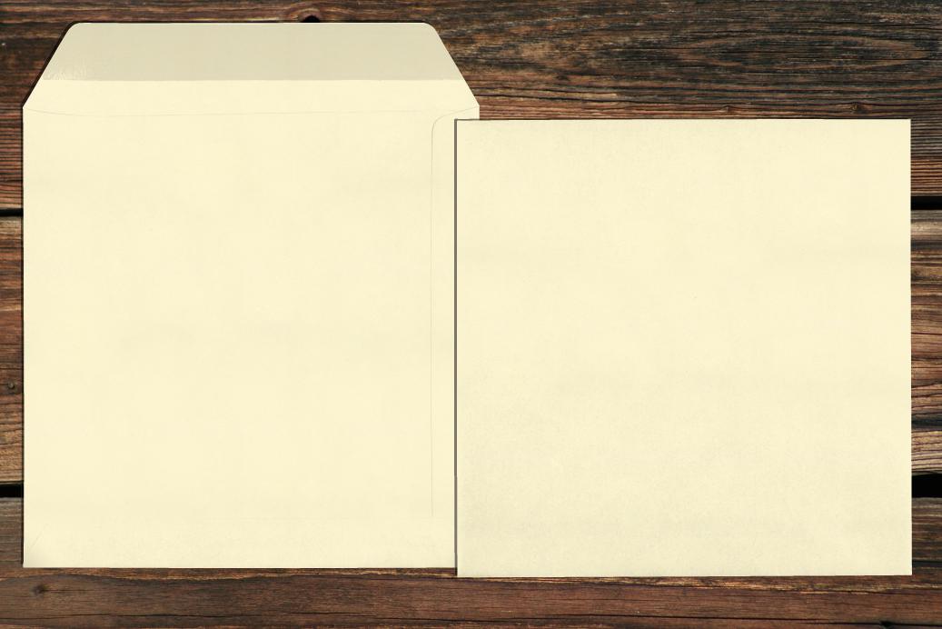 Versandtaschen 220x220 mm Nassklebend Elfenbein 120 g/qm